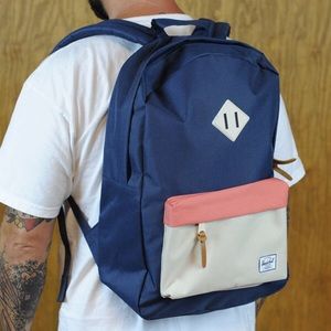 Herschel Heritage Backpack in Navy/Natural/Pink